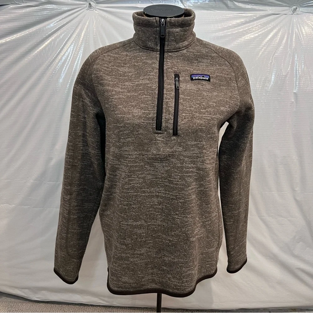 Patagonia Men’s Better Sweater 1/4 Zip Fleece Brown Polyester STY25522 Sz medium